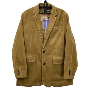 Chouyatou Mens 2XL Corduroy Suit Blazer Jacket Sport Coat Brown Casual Work Wear